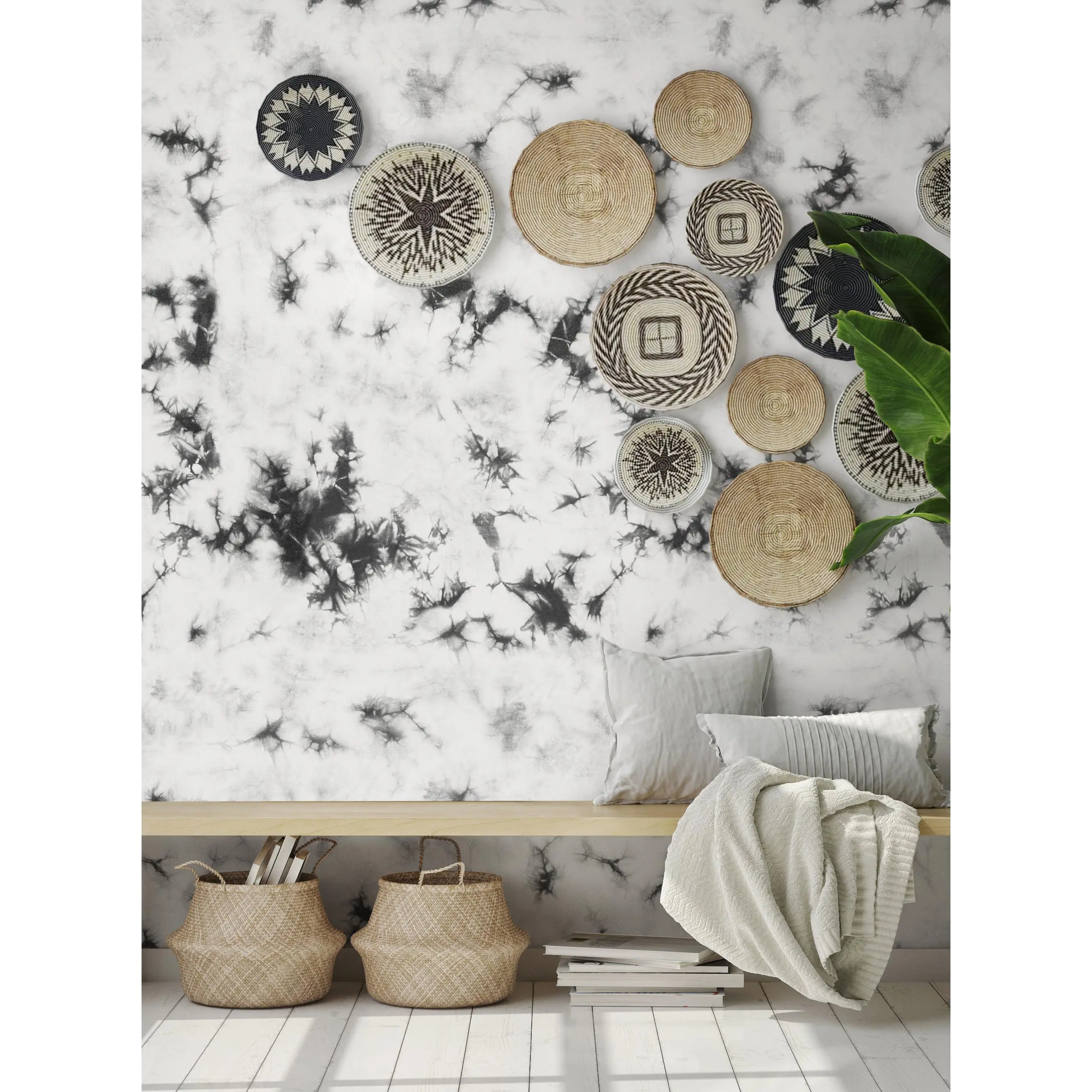 Tie Dye Marble Wallpaper Mural, Renter-Friendly Adhesive Stick-On Wallpaper for Accent Walls, Peel-and-Stick Design, 48" or Every 2 Rolls Option, Adhesive Wallpaper