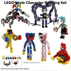 Poppy Playtime Series 5 8-Piece Building Set (861pcs),9.84 Inch Tabletop Doll, Ideal for Home Collection andOffice Decoration, Building Blocks Sets
