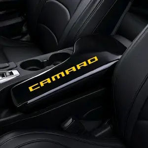 LED Armrest Cover for Chevy Camaro 2016-2022 Illuminated Logo Upgrade in Red Blue White Custom Fit USB Activated Premium Plastic Soft Felt Lining