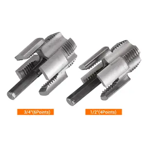 1/2" & 3/4" Dual-Function Carbon Steel Pipe Threading Tool Kit diy repair for PVC CPVC ABS MPP Pipes Internal External Thread Cutting Kit