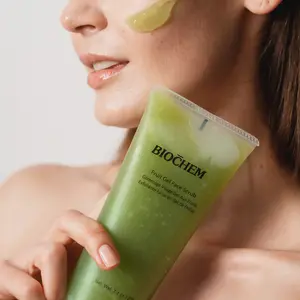Biochem Fruit Gel Face Scrub - Gentle Exfoliator for Black Head Removal & Daily Cleansing - 7.1 fl oz - Nourishing & Radiant Skin Care Mild Dermatologically Tested
