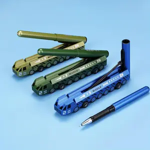 Creative Weapon Missile Car Ballpoint Pen, 3 Counts Simulated Weapon Gel Pen, with Wheeled Missile Gel Pen, for School Office Use, Birthday Gift, Art Pen, Artist Drawing Pen, Writing Pen