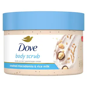 Dove Scrub Macadamia & Rice Milk Reveals Visibly Smoother Skin Body Scrub That Nourishes Skin Body Care Skin Care Skin Repair Cleansing Cleanser Cosmetic