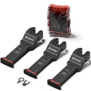 1-1/4" Extra Long Reach Curved Japanese Tooth Curved Arc Edge Oscillating Multi-Tool Blade 20 count for Clean Cuts in Wood and Plastic, FathersDayGift