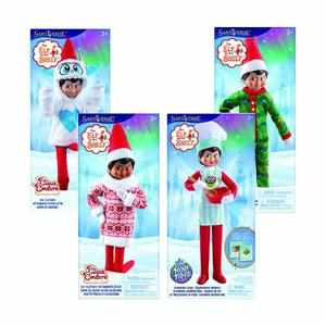 Cozy Winter Claus Couture Elf Clothing Bundle – Official Elf on the Shelf Outfits: Sleep Bright PJs, Snowflake Sweetie Dress, Christmas Chef & Yeti Hoodie