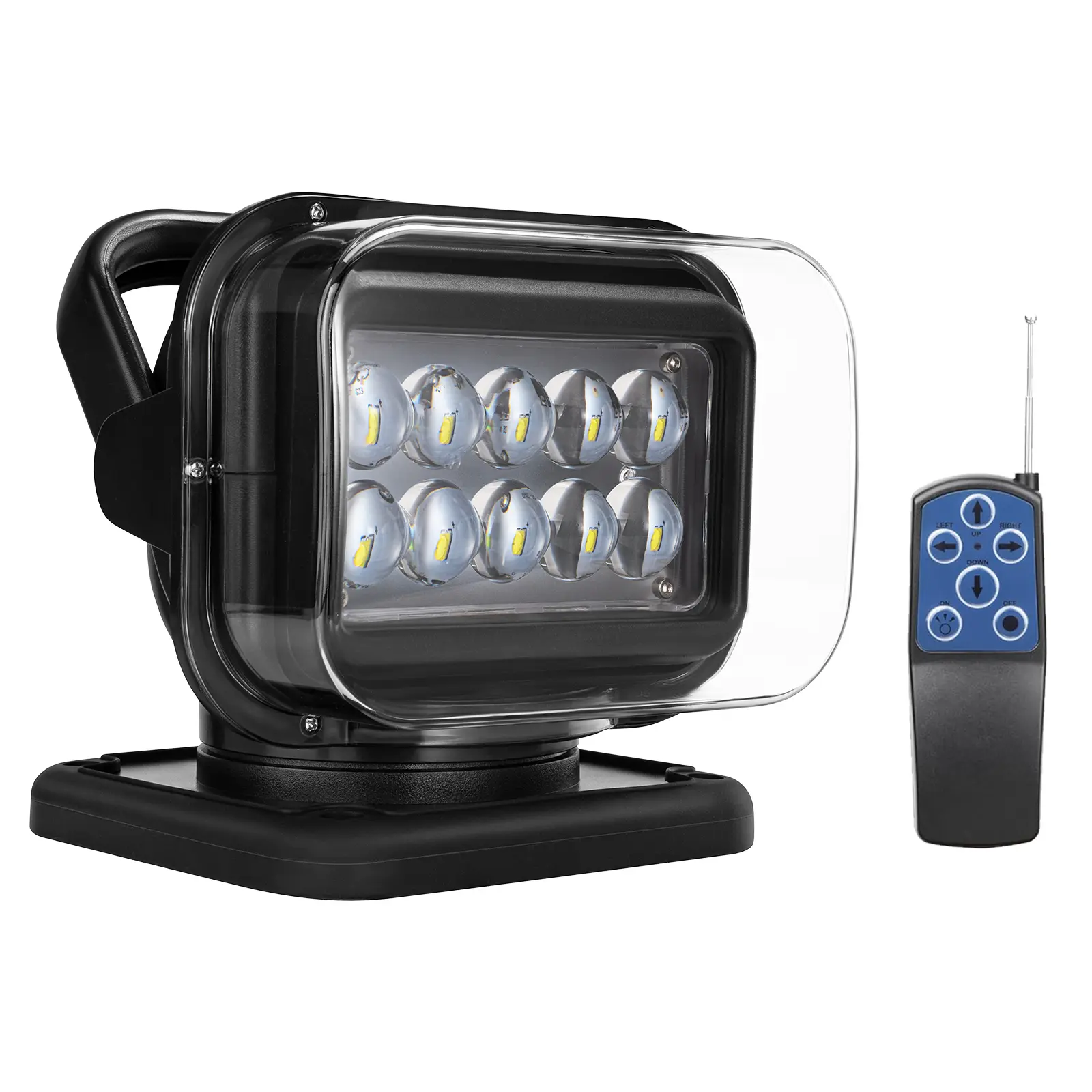 Niceky 50W LED Spotlight - Portable Wireless LED Work Light, 360-Rotating Remote Search Light with Auto-Reset, 6 Strong Magnets, 5000lm, 12V-24V for Marine Boats Offroad Trucks Pickup SUV Outdoors