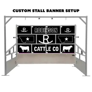 Stall Tarp Backdrop - Cattle Stall - Livestock Jackpot Pedigree Pen Banner CUSTOM BRAND LOGO DESIGN
