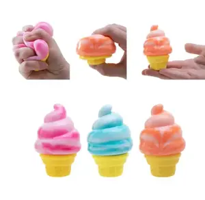 Ice Cream Slow Rise Sensory Fidget Toy, Needoh Squeeze Squishy Toy, Ice Cream Squishy, Stress Relief Toys for Adults Kids