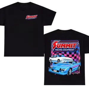 Summit Racing Equipment Retro Muscle Car T-Shirt – 80s Neon Racing Graphic Tee, Vintage Performance Car Shirt, Classic Auto Enthusiast Unisex Apparel