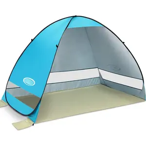 Large Pop up Beach Tent for 3-4 Person, UPF 50+ Automatic Sun Shelter Canopy Portable Outdoor Cabana Sun Umbrella
