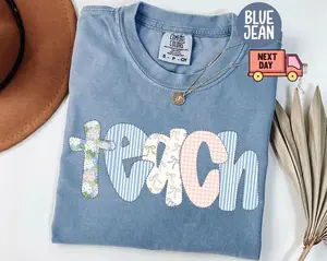 Comfort Colors Floral Teacher Shirt, 2026 Spring Floral Teacher Tee, Aesthetic Teaching Apparel, Cute Teacher Appreciation Gift, Garden Teacher Shirt