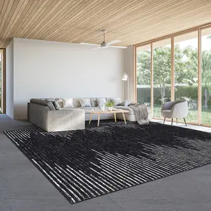 Modern Geometric Rug Diamond Stripe Rug Washable Area Rug Low Pile Non-slip Rug Foldable Indoor Rug for Living Room Bedroom Dining Room Office