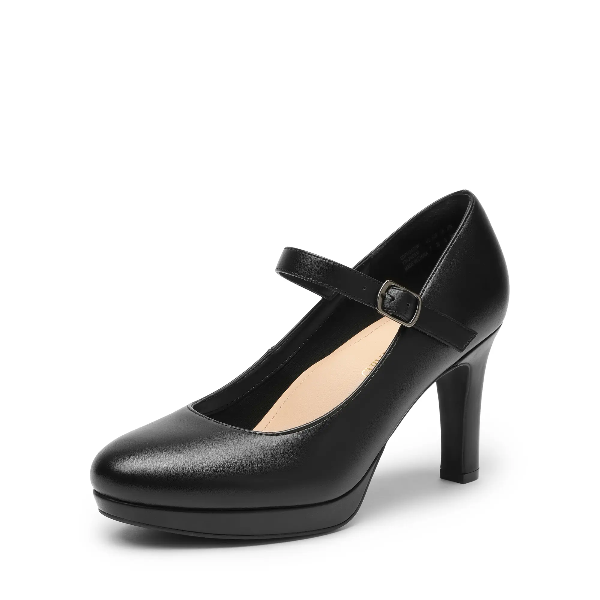 DREAM PAIRS Women's Classic Heeled Mary Janes - Almond Toe Platform Footwear, Luxurious and Elegant Dressy Office Shoes for Work, Night Out