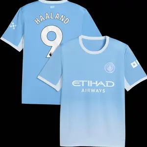 Unisex Soccer/Football Manchester City Team Erling Haaland #9 Laliga 2026/27 Home Replica jersey - Light Blue WI