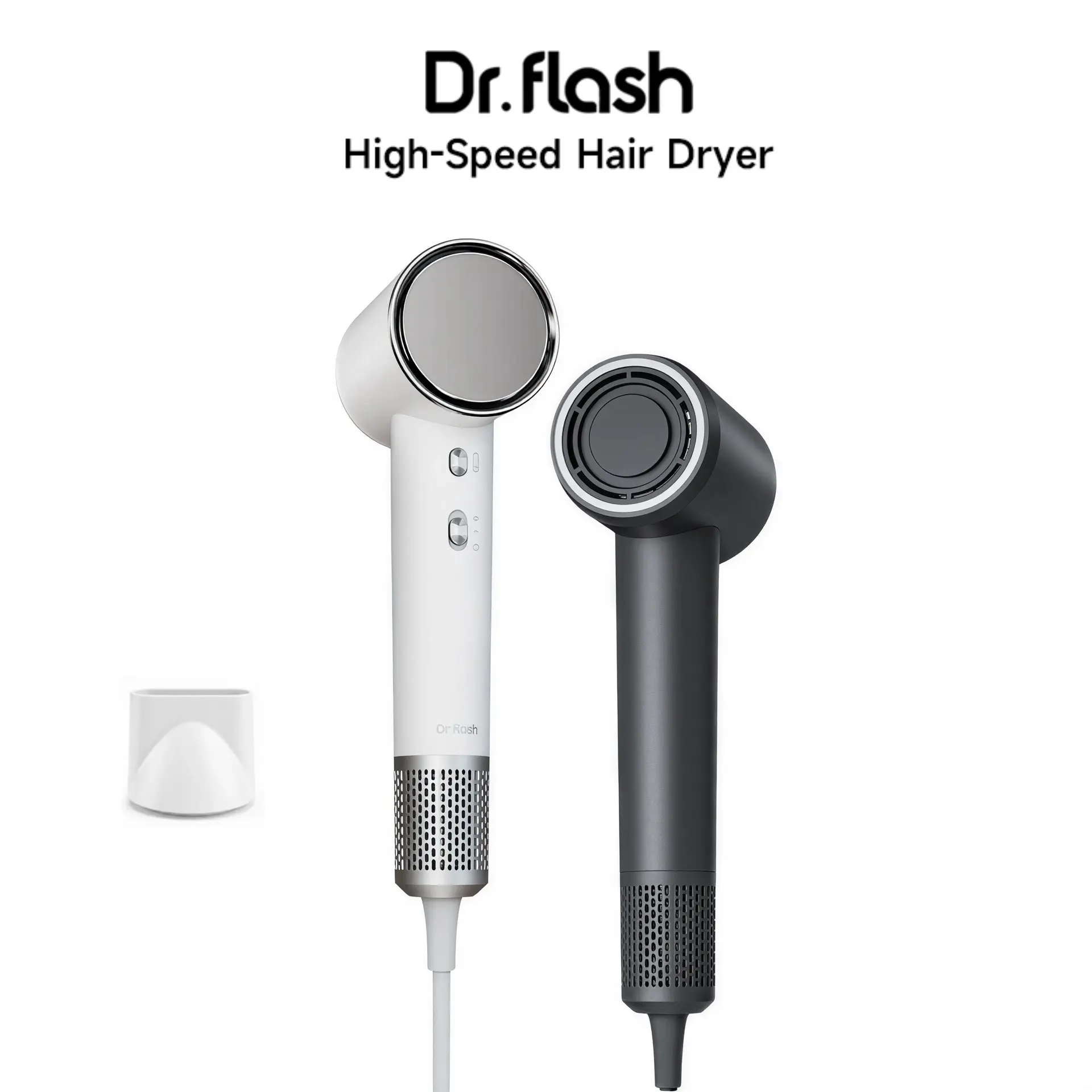 [Dr Flash Hair Dryer]Fast Dry in 5 Mins: Dr. Flash Titanium Edition  High-Speed Hair Dryer with Negative Ion Tech, Ultra-Lightweight Salon Blow Dryer for Frizz Control & Shine
