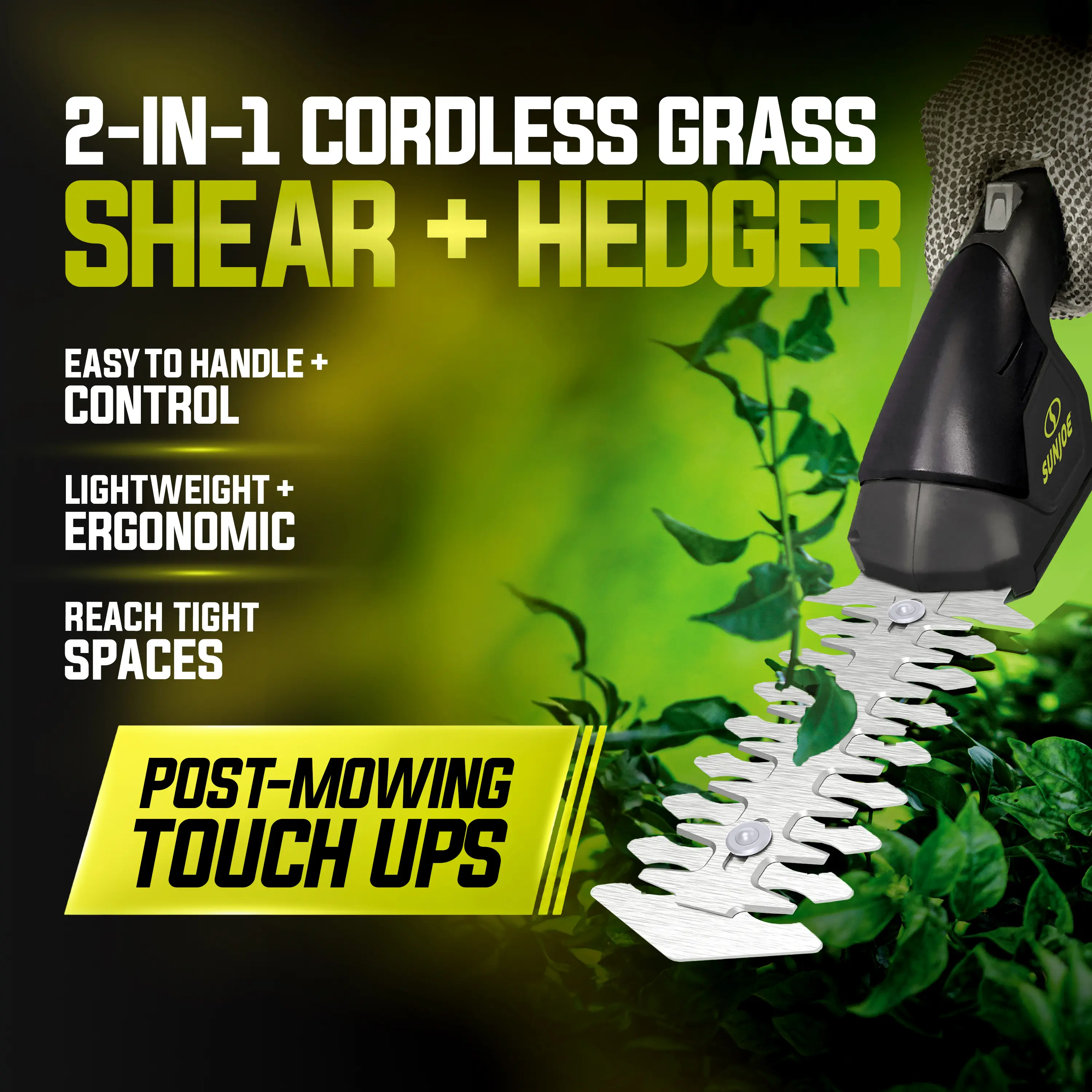Sun Joe 2-in-1 Cordless Grass Shear + Hedger | 7.2-Volt | W/ 1.5-Ah Battery + Charger