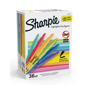 SHARPIE Pocket Highlighters, Narrow Chisel Tip, 12 Assorted Fashion Colors, 36 Count