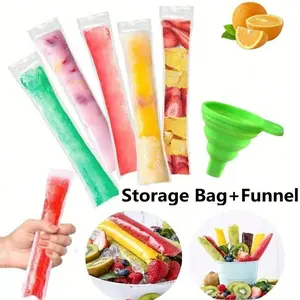 50/100pcs transparent Popsicle packs, candy pudding molds, home DIY Popsicle and ice pack systems, leak-proof, cold-resistant, suitable for freezing fruit juice, soda water and fruits, creative ice plate ice cube molds, summer ice cream storage freezing b