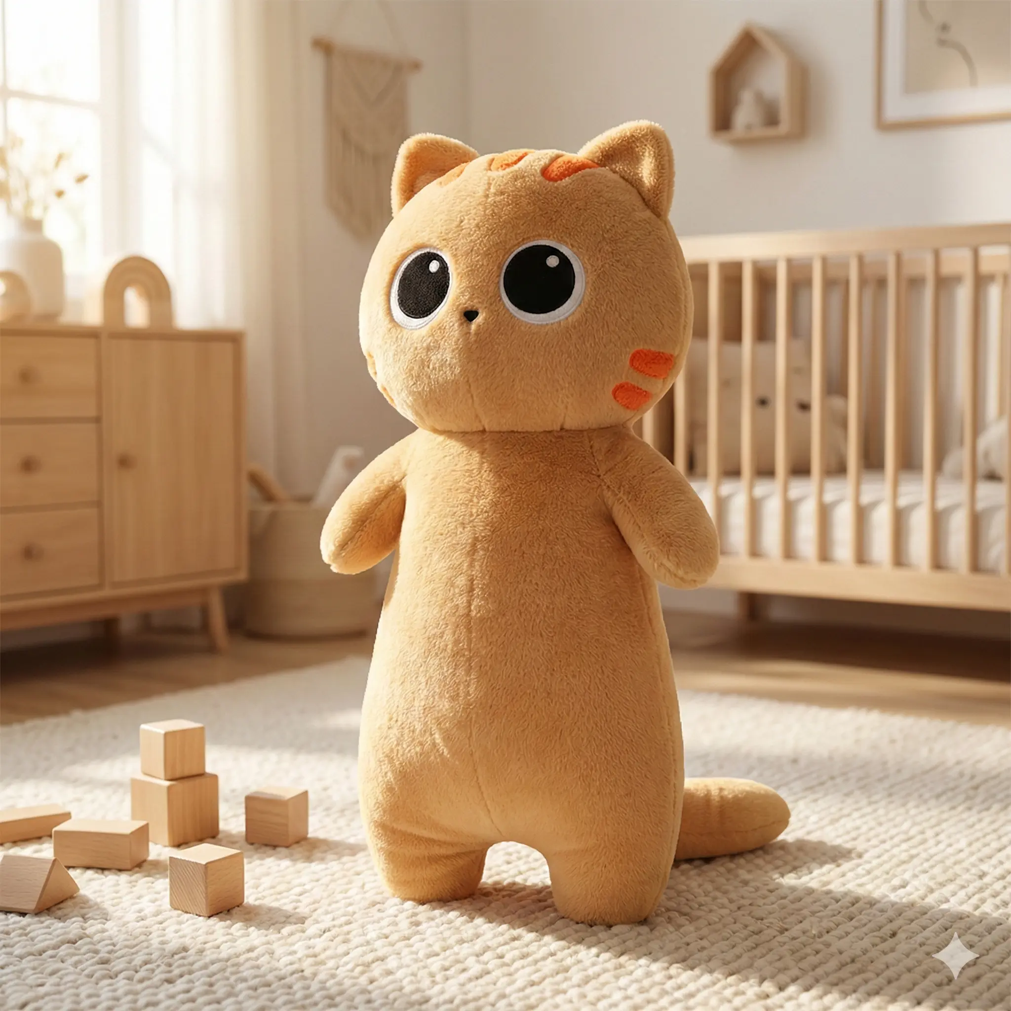 65cm Cute Cartoon Cat Soft Stuffed Doll - 400g Polyester Cloud-Soft Plush Toy, Cuddly Stuffed Animal with Fluffy Fabric, Healing Vibes Gift for Family, Ideal Bedroom Decoration