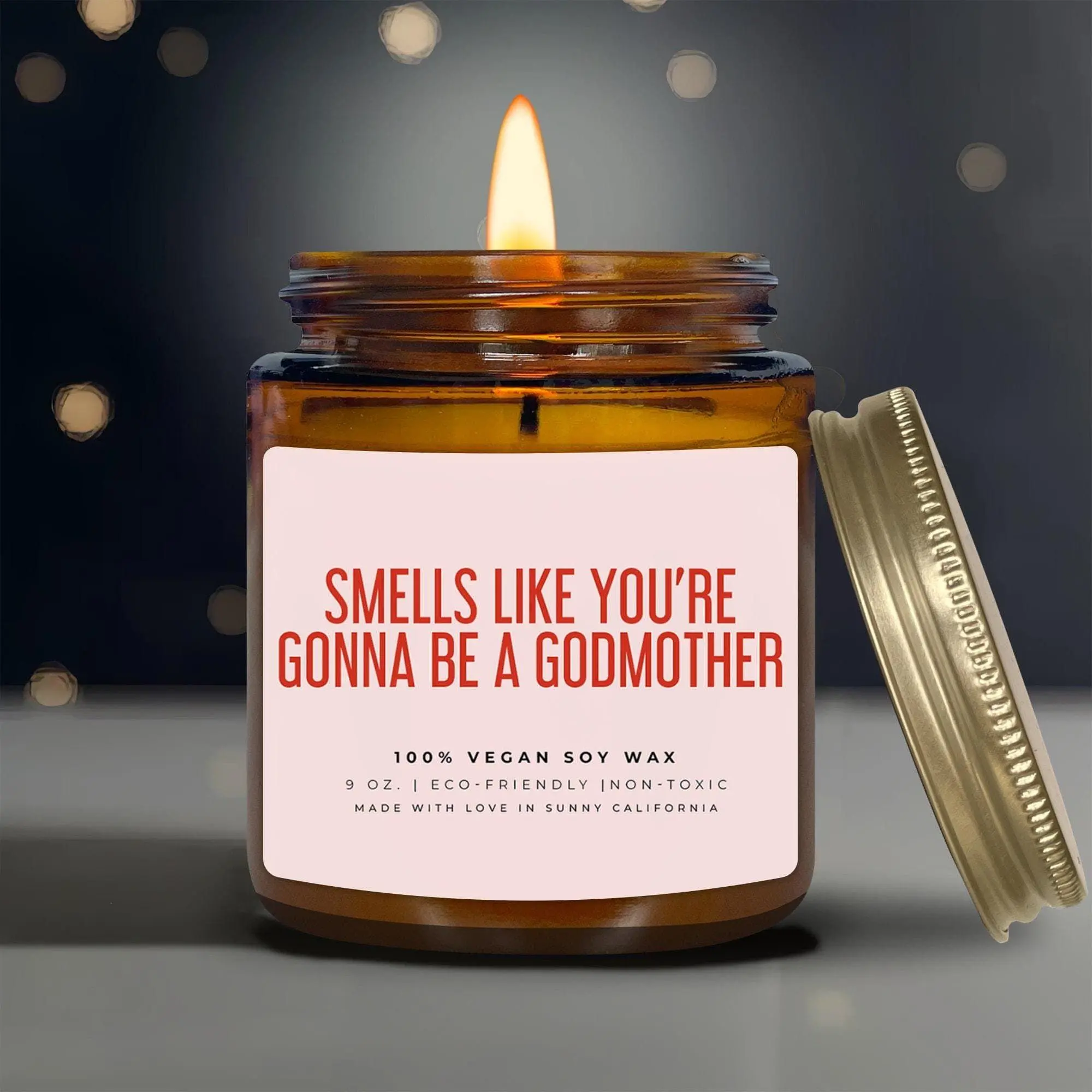 Smells Like You're Going To Be A Godmother Candle, New Godmother Present, Baptism Gift For Godchild, Godparents Gift, (C-41FAM)