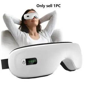 Portable Foldable Eye Massager with Heat Therapy and Vibration, Bluetooth-compatible Music Heated Eyemask, 5 Massage Modes, 180° Folding Design