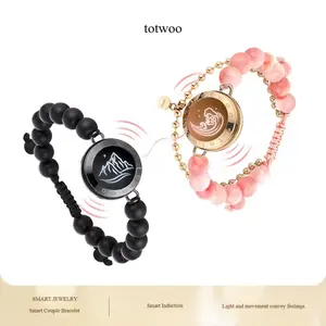 totwoo "Mountain and Sea Vows" Couple Bracelet, Long-Distance Relationship Remote Sensing Interactive Bracelet, Valentine's Day Gift for Girlfriend