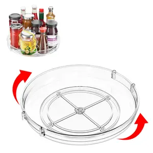 Lazy Susan Organizer, 9.5 Inch, Kitchen Lazy Susan Turntable Rotating Tray for Cabinet, Turntable Organizer for Pantry Organizers and Storage, Non-Skid Fridge Organizer