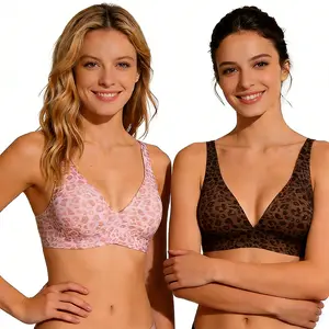 Jelly Wireless Womens Comfortable Wireless Bras Push Up Bralettes Seamless Tshirts Bras Deep V Everyday Bras