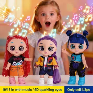 K-Pop Anime Action Figure Dolls, Articulated Figures, Rumi Mira Zoey Idol Group Toys, 5D Shiny Eyes, Musical Jointed Design, Fan Collection & Kids' Gift, 7/10/13-Inch
