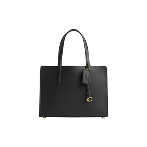 Coach Carter 28 Pebbled Leather Tote Bag With Logo Charm For Women