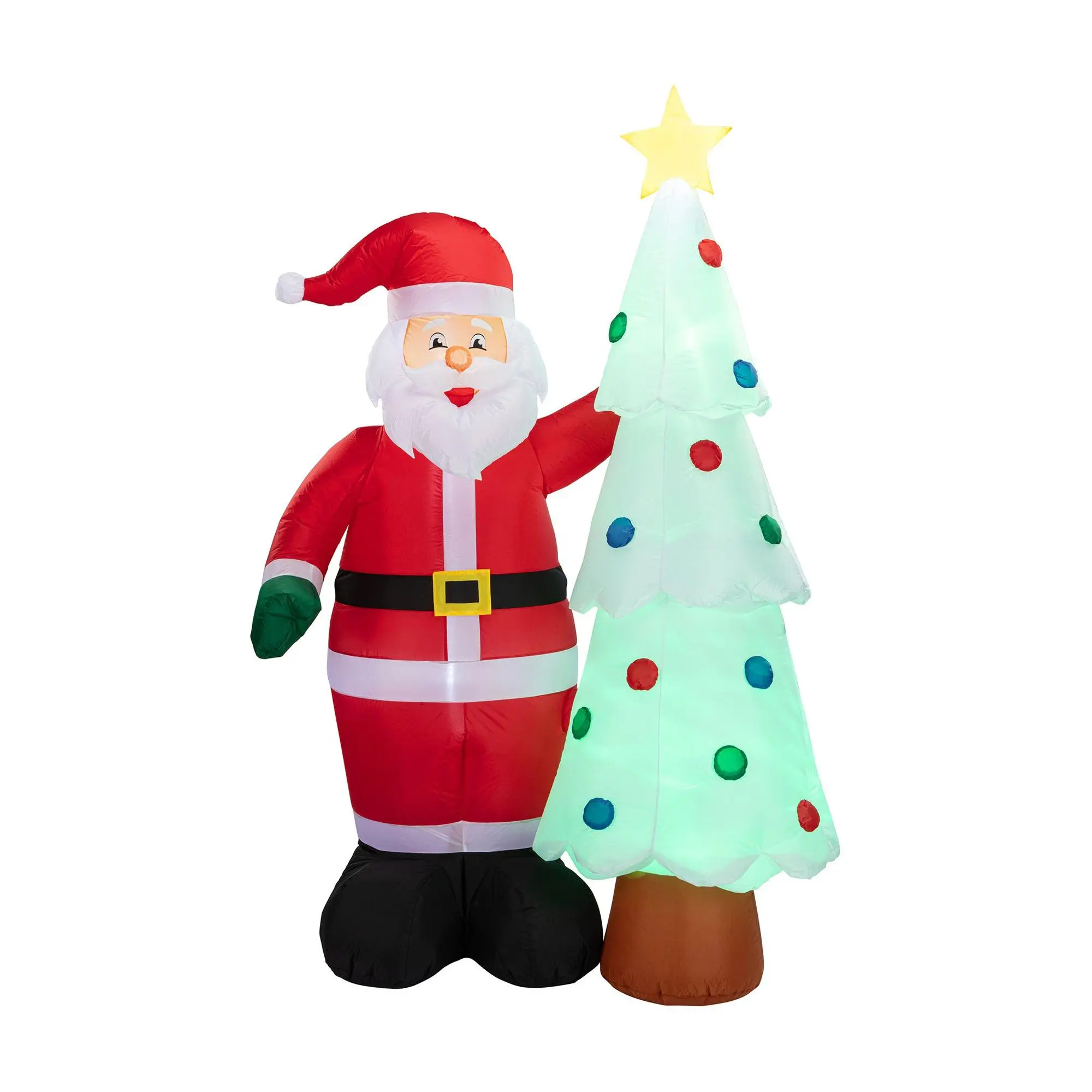 Mr. Christmas 7 ft. Outdoor Lit Inflatable - Santa and Tree