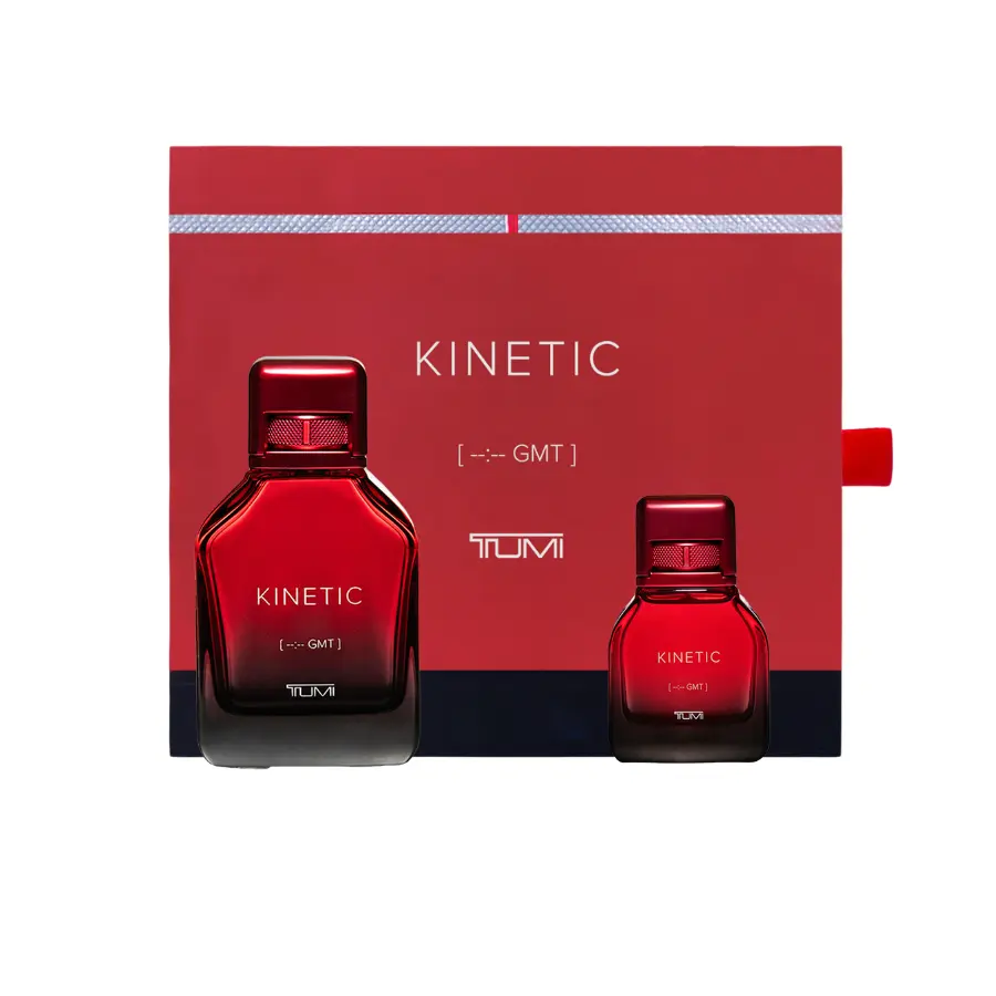 TUMI Kinetic 2 Piece Men's Fragrance Gift Set, Eau de Parfum with Lasting Woody, Smoky & Teakwood Scent, 6.8 fl oz & 1.0 fl oz, Multi-Pack, Amber, Fragrance Sets, Vanilla Scents, Adults, Liquid, Edp, Smoky Blend, Two Sizes