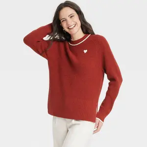 Women's Valentine's Crewneck Pullover Sweater - A New Day
