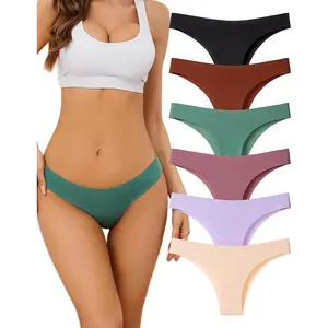 Cheeky Underwear for Women Seamless Underwear No Show Panties for Women Bikini Soft Stretch Briefs 6 Pack