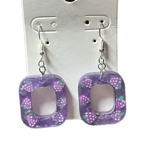 Purple grapes earrings