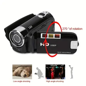 A Camera with A 270° Rotating LED Flip Screen, Equipped with A 32GB Memory Card 16x Digital Zoom Camcorder, 1080P, 2.4-inch Screen Display, New High-definition Wide-angle Camera, Portable Camcorder, Suitable for Home And Outdoor Recording, A Camera