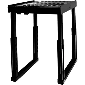 Locker Organizer Shelf Adjustable Width and Height Black Ideal for School Office and Gym Lockers
