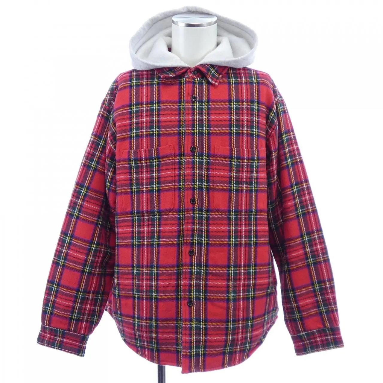 Pre-owned Supreme Cotton Small Leather Goods Tartan Flannel Hooded Jacket