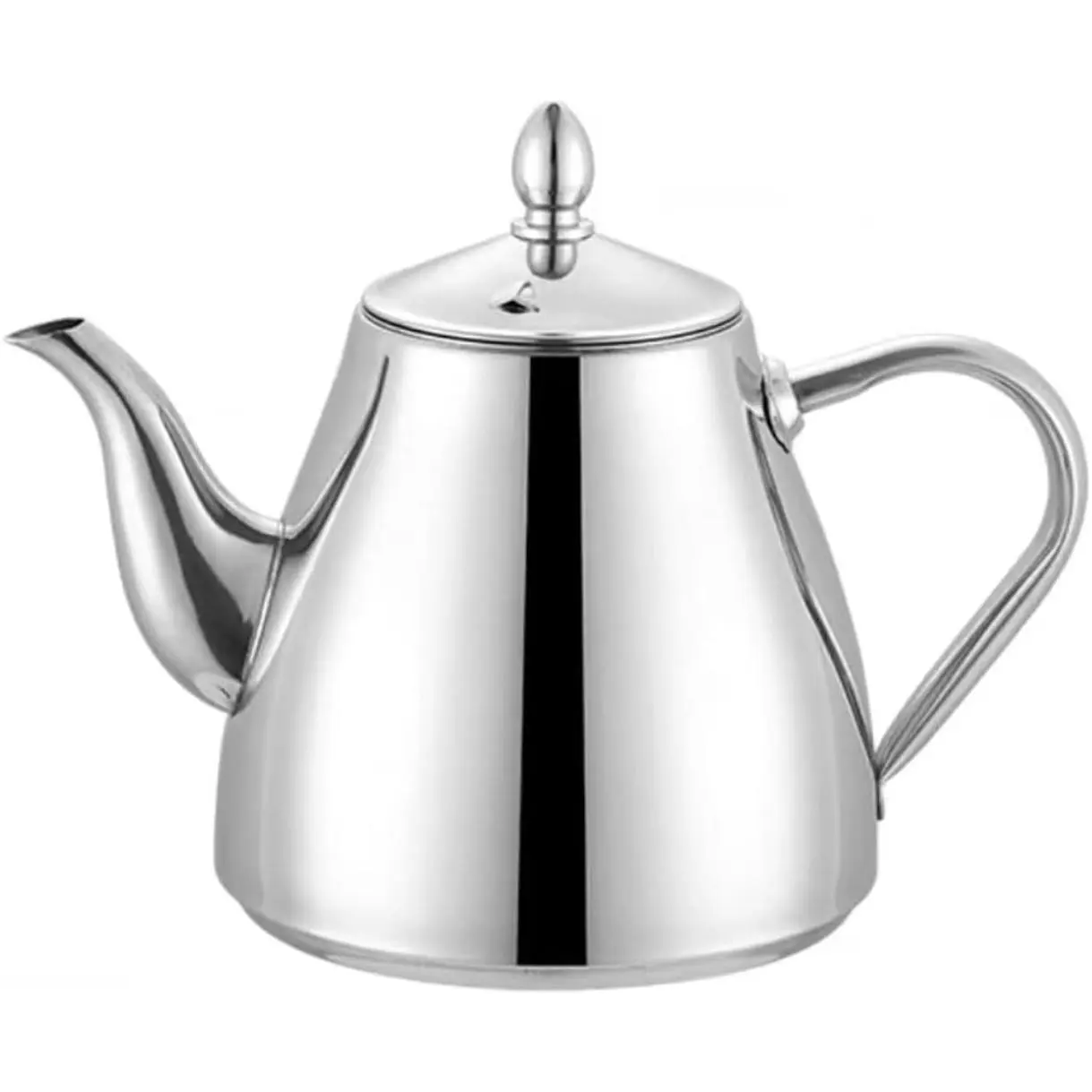 SANQIAHOME Classic Stainless Steel Tea Pot with Removable Filter - Induction-Safe Stovetop Kitchenware, Round Body All-Seasons Loose Tea Brewer (1.2L-2.0L)