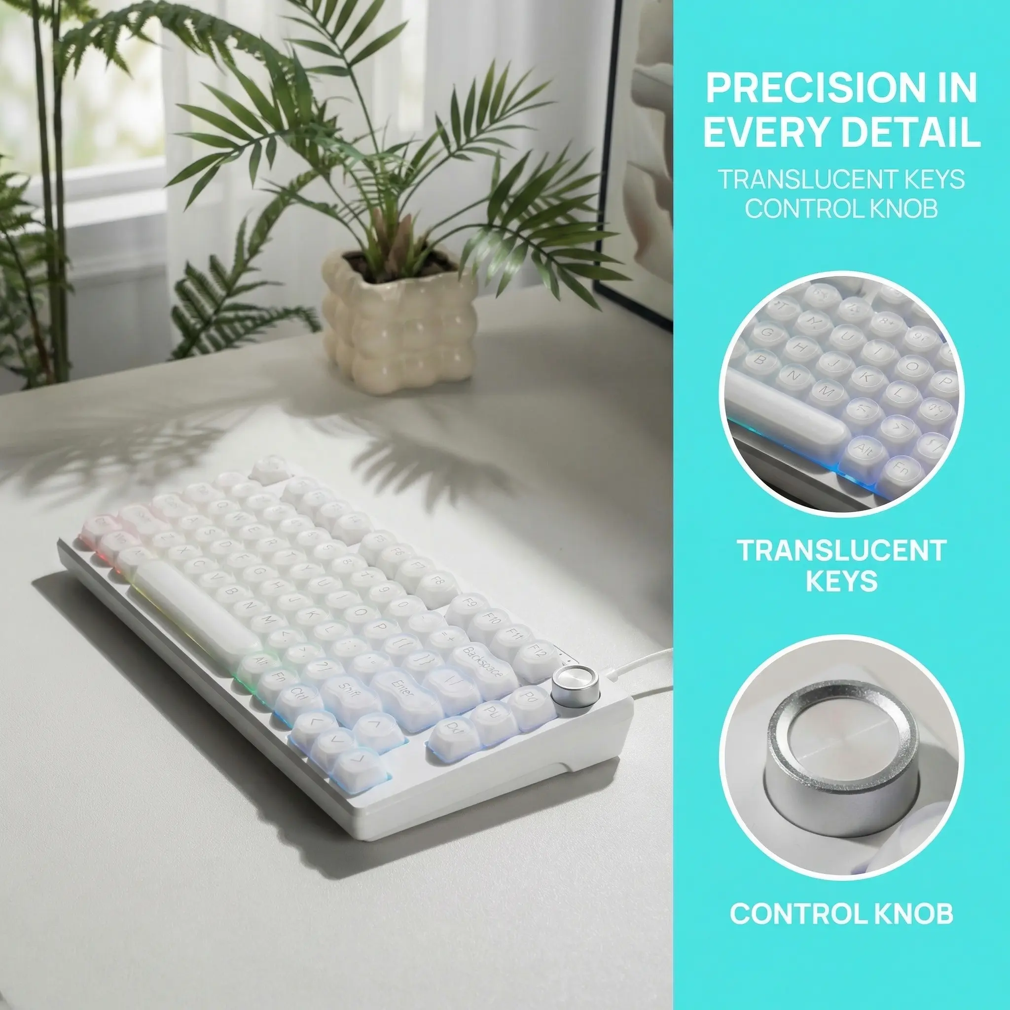 FURYCUBE IP75 75% Gaming Keyboard with Media Knob - RGB Backlit