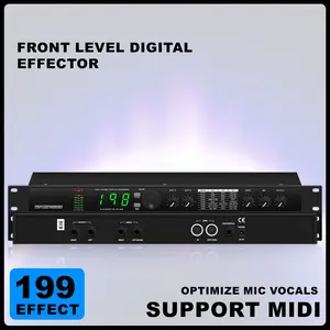 Professional digital reverb with 199 sound effects, DSP processor, audio music processor, equalizer