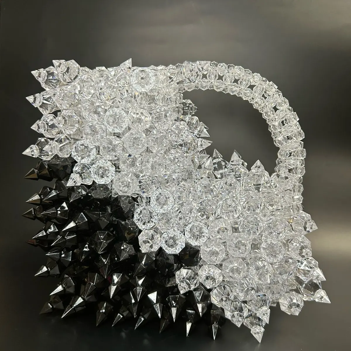 Woman's Heart-Shaped Spiky Beaded Handbag, Ideal for every Outfits and Special Events.