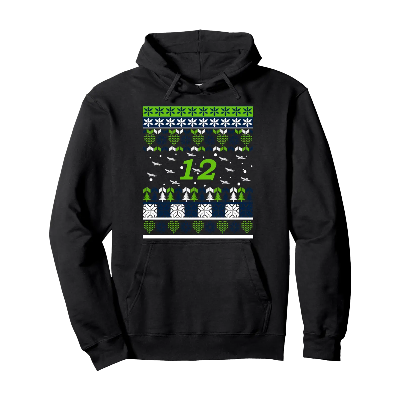 12 Flying Seahawks Ugly Christmas Sweater Pullover Hoodie - Kesharleemas Shop Ob0817ht29d