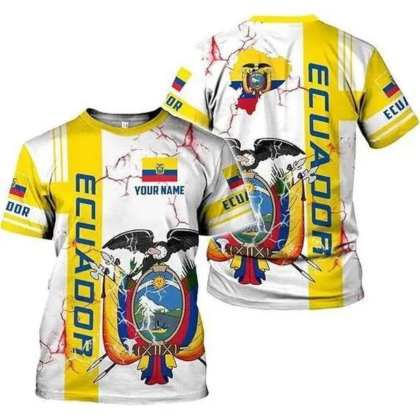 Men's Half-Zip Bowling Polo Shirt, Patriotic Ecuador Flag All Over Print, Soft Pique Knit Fabric, Personalized Digital Print Top, Do Not Bleach, Preppy, 3Xl, Wrinkle-Free Fabric, Clothes, Zipper, Polyester, Sleeves, Apparel, Classic, Loose-Fit, Tshirt, Ov