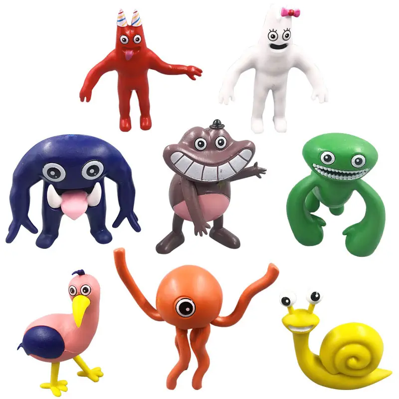 Garten of Banban 8-Style Plastic Monster Figurines Set, Poppy Games Rainbow Friends Figure Collectibles, Unisex Cartoon Game Character Anthropomorphic Action Figure, House Decoration Desktop Ornament Gift