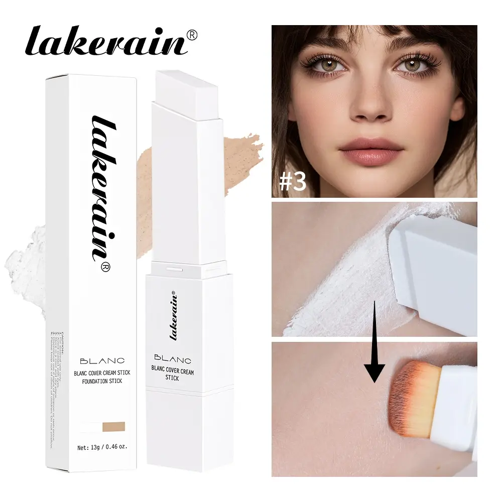 Longlasting Matte Cover Cream Stick, Color-Changing Foundation, Concealer Foundation Hybrid, Self-Adjusting Color, Medium to Full Coverage, No Greasy, Lightweight Smooth Texture, Matte Makeup Finish, Skin Matte Finish, Dual-Ended with Detachable Brush
