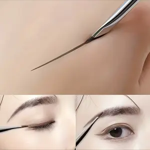 Precision Angled Eyeliner Brush - Ultra-Thin, Flat Sickle Design for Detailed Eye Makeup Application, Nylon Bristles, All Skin Types, Eyebrow Angled Brush
