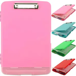 Clipboard with Storage, Side Open Nursing Clipboard Foldable Storage, Nurse Clipboards with Low Profile Clip, Waterproof Plastic Clipboards for Office Writing Drawing Clip Board