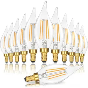 Dimmable E12 Candelabra LED Light Bulbs 40W Equivalent, 4W 460 LM Flame Tip Candle Light Bulbs