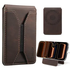Luxury Faux Leather Pocket Card Storage Magnet Mobile Phone Stand Business Style Wallet For Unisex Relatives Friends And Elders Holiday Gift Business Fashion Wallet